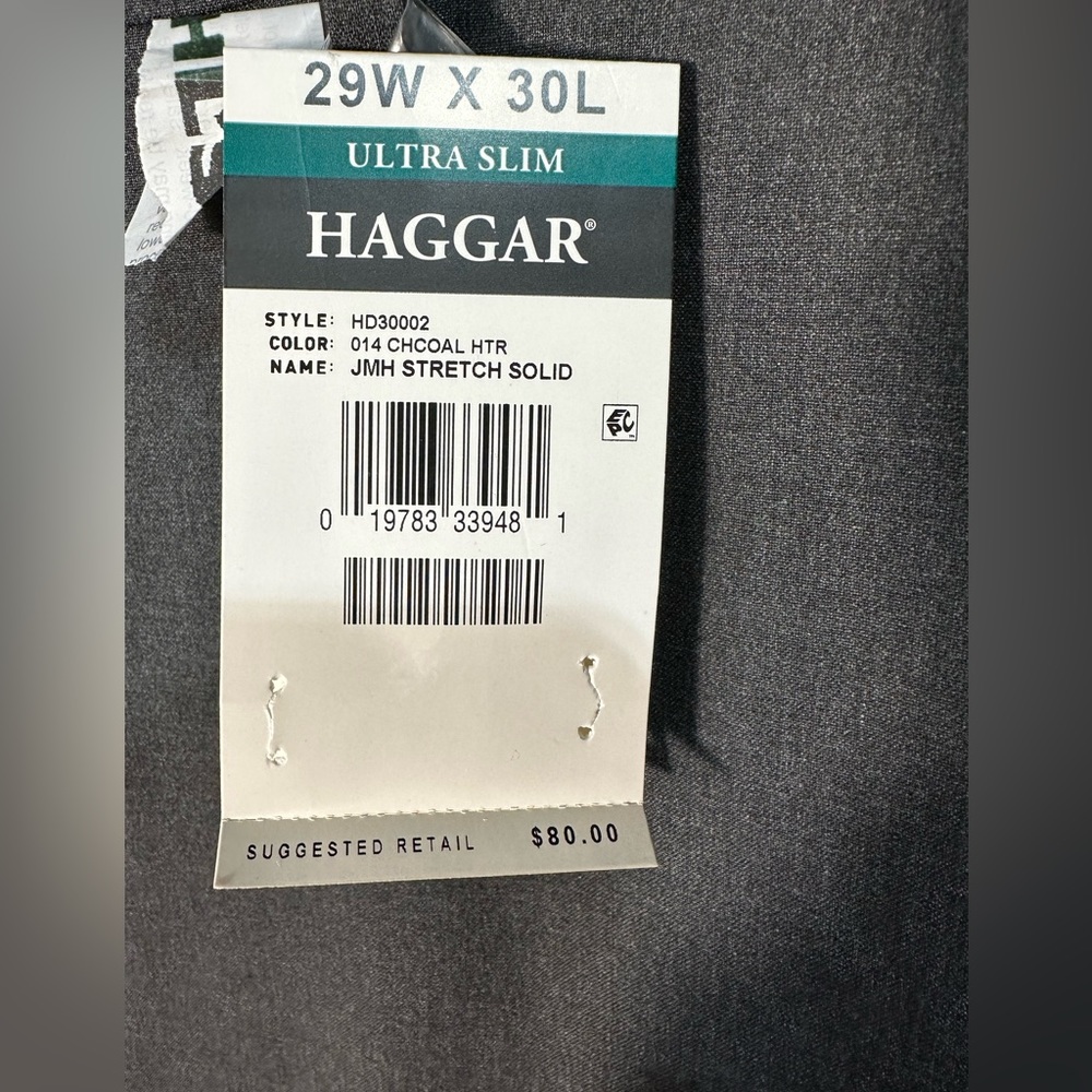 NWT Haggar Men's 4-Way Stretch Ultra Slim Flat Front Dress Pant Size 29x30 - Picture 6 of 8